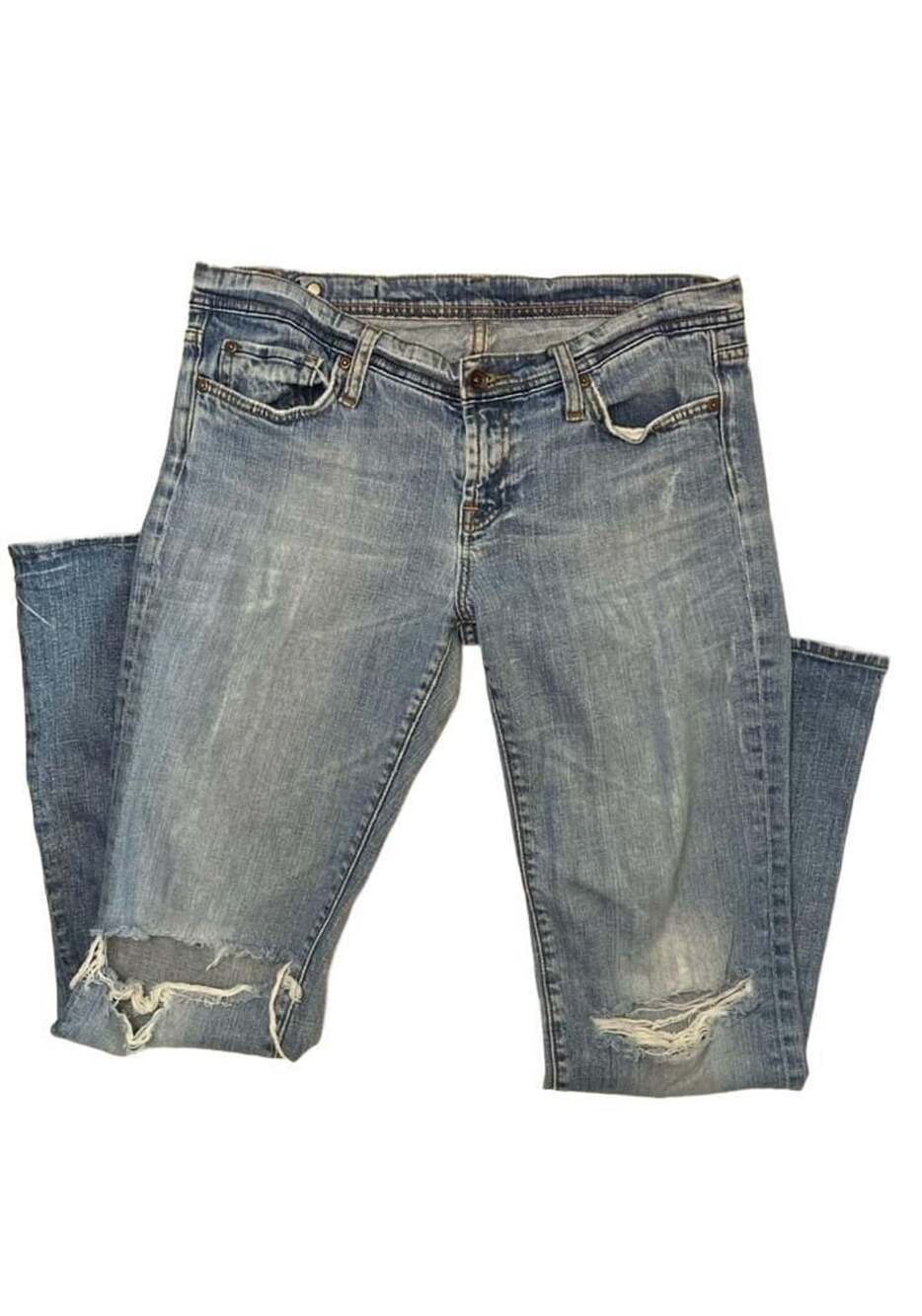 VTG Vigoss Distressed Bootcut Jeans Blue Denim